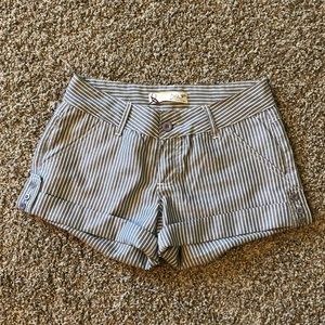 Grey and white pinstripe shorts